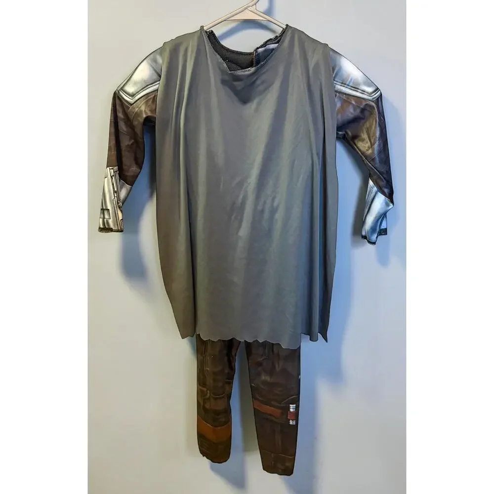 Star Wars Mandalorian Grogu Baby Yoda Kids Costume Jumpsuit Cape Medium 8-10